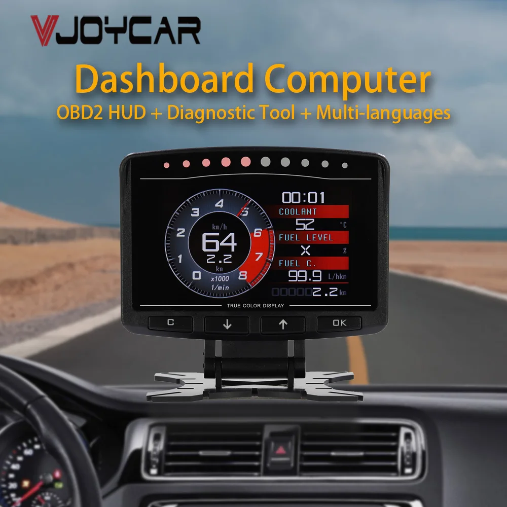 Vjoycar Vehicle Speedometer OBD2 Gauge Dashboard Display Speed Meter for  Car HUD On-board Computer Electronic Accessories - AliExpress