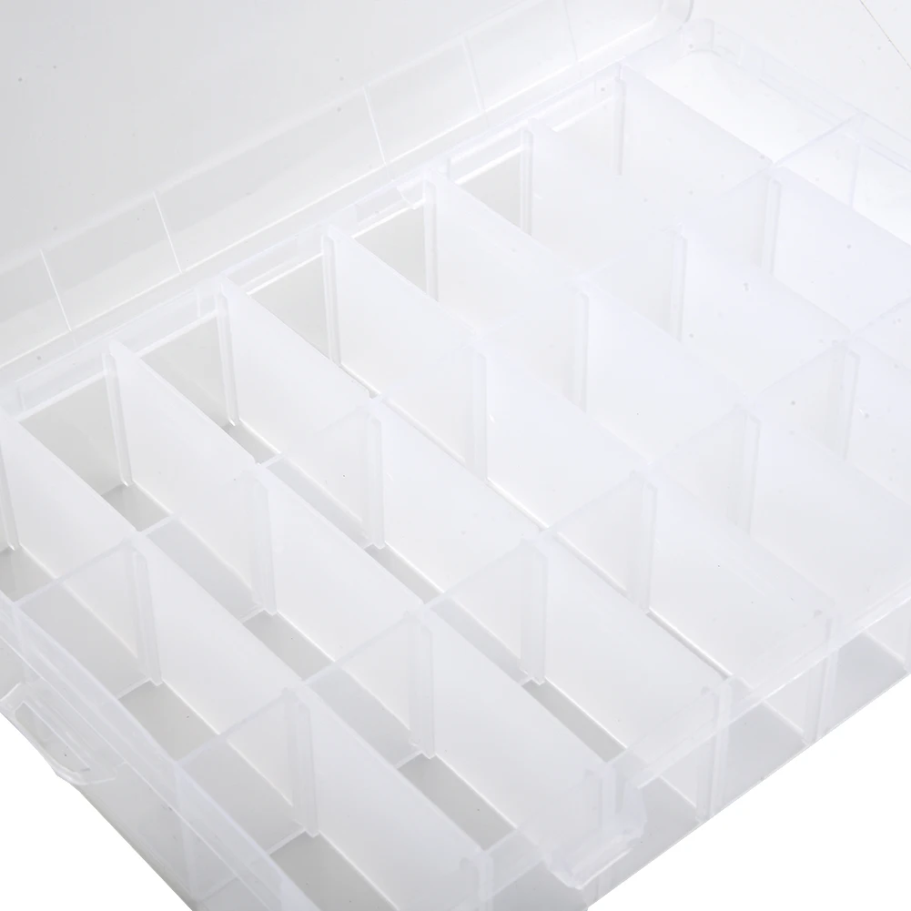 Plastic Box Storage Box 24 Grid Clear Metal Parts Sewing Accessories Craft Parts Electronic Parts Transparent Lid 3