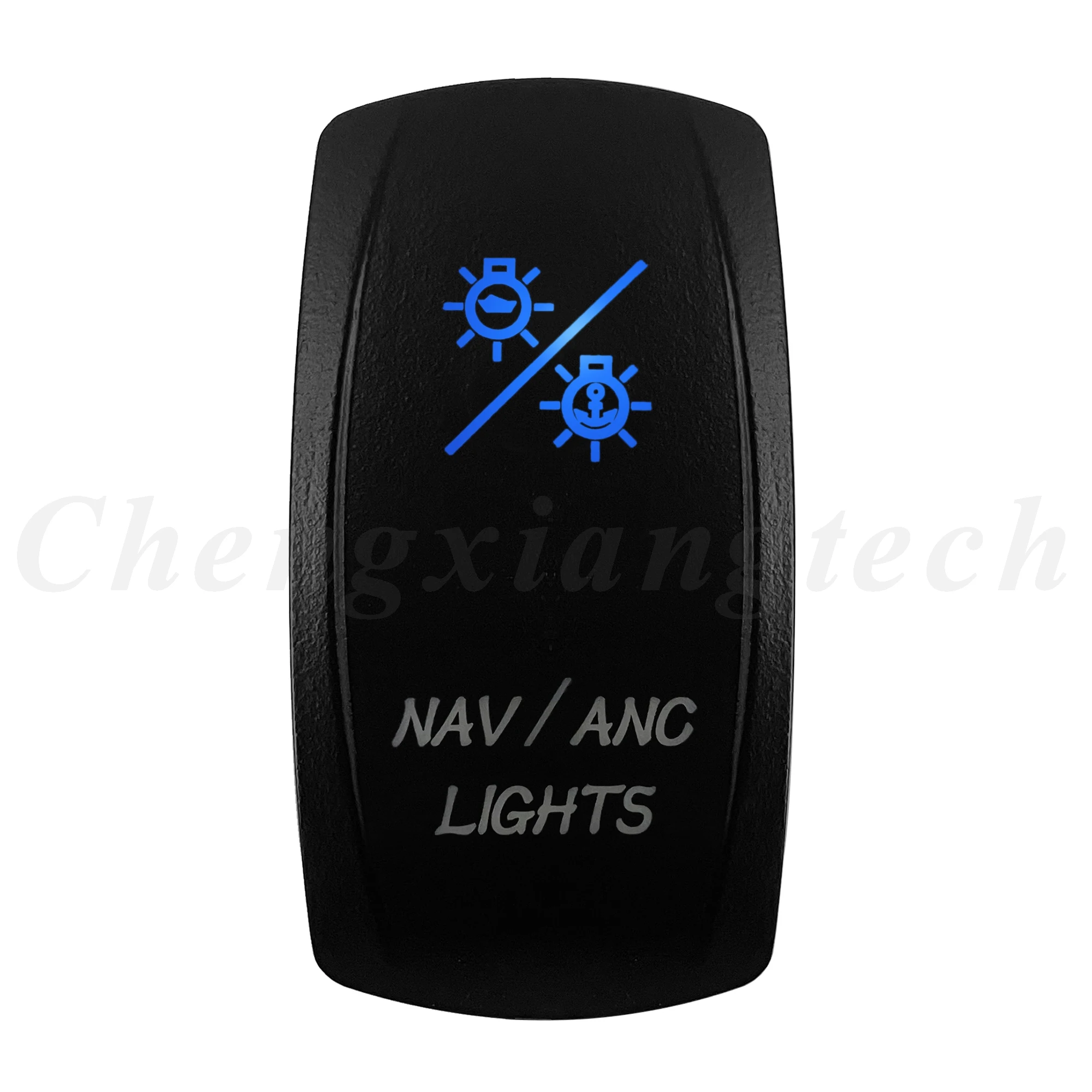 12V 20A Blue LED Waterproof Laser Rocker Switch - IP68 Rated
