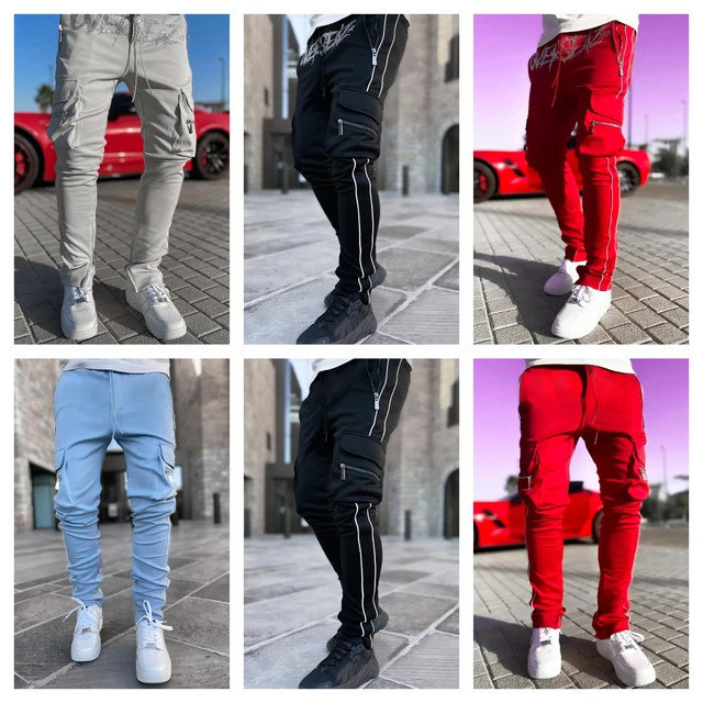 Pantalon Sport Homme Mode Décontractée Pantalon Serré Élastique