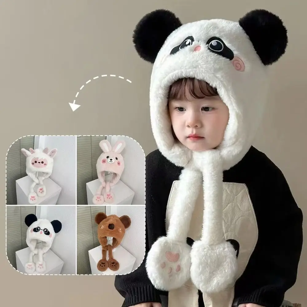 Fashion Kawaii Baby Ear Protection Hat Lamb Windproof Capybara Hooded Scarf Comfortable Keep Warm Children's Pullover Cap Infant