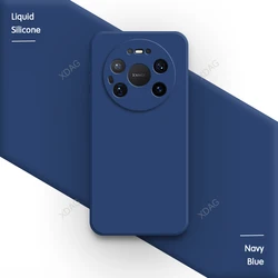 Elegant Liquid Silicone Shockproof Soft Phone Case - Pure Color for Huawei Mate 80 Pro Max (Navy Blue)