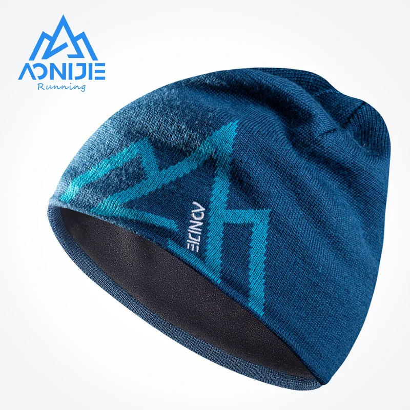 AONIJIE Men Women Unisex Warm Soft Wool Cap Sports Knit Beanie Hat Velvet lining For Running Jogging Cycling Skiing Camping M31 aonijie m30 men women knit cap adult thick cable warm winter knitted hat cuffed beanie hat skull cap for running hiking skiing