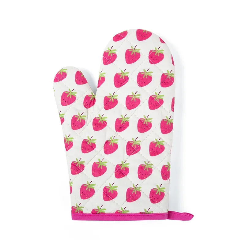 1pcs Microwave Baking BBQ Glove Cotton Cute Oven Heat Resistant Non-slip Kitchen Cooking Mitten