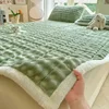 Winter Warm Plush Mattress Toppers Super Soft Single Double Foldable Milk Velvet Thicken Fitted Bed Sheet Bed Cover Tatami Mat 1