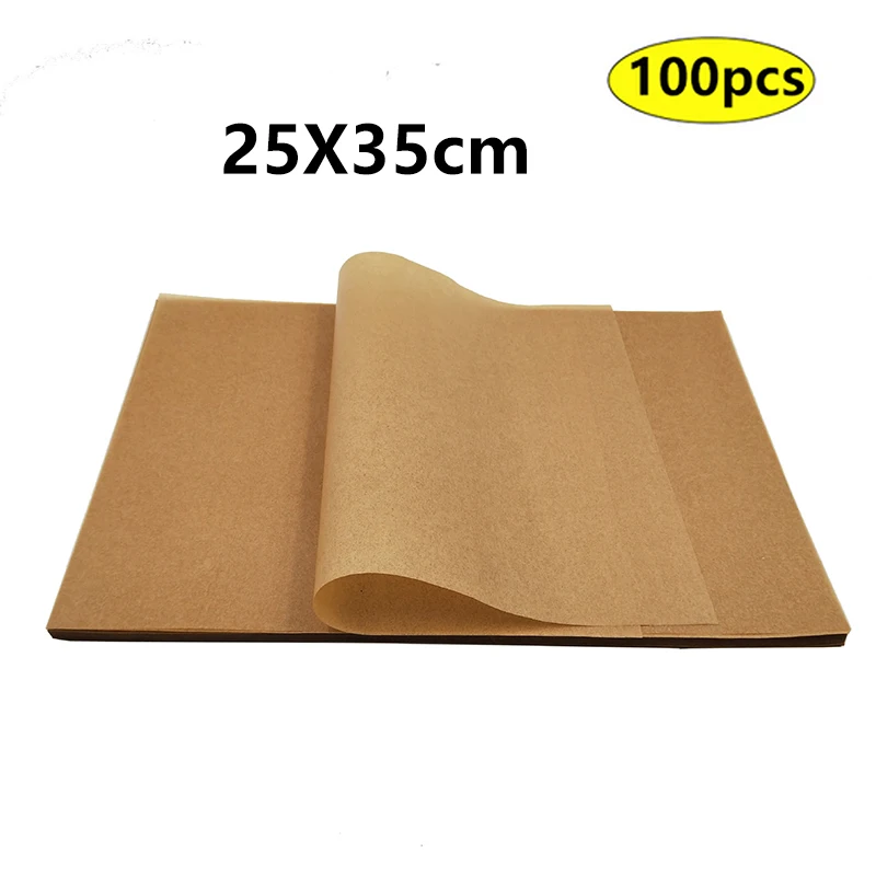 100pcs 25*35/30*40cm Parchment Paper Baking Sheets Non-stick Precut  Suitable For Baking Grilling Air Fryer Steaming Cookie Mat - Baking Paper -  AliExpress
