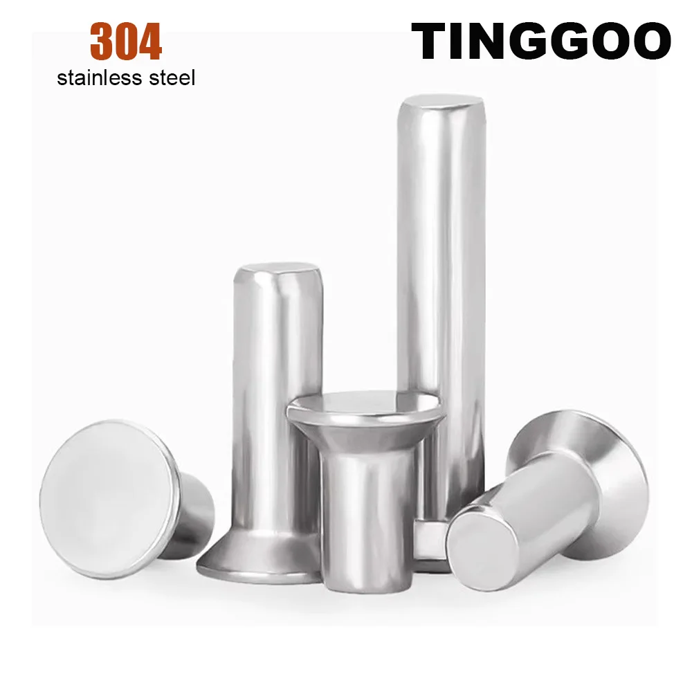 M1 M1.2 M1.4 M1.6 M2 M2.5 M3 M4 M5 M6 GB869 304 A2-70 Stainless Steel Flat Countersunk Head Solid Self Plugging Rivet 10 50pcs rivets and fasteners