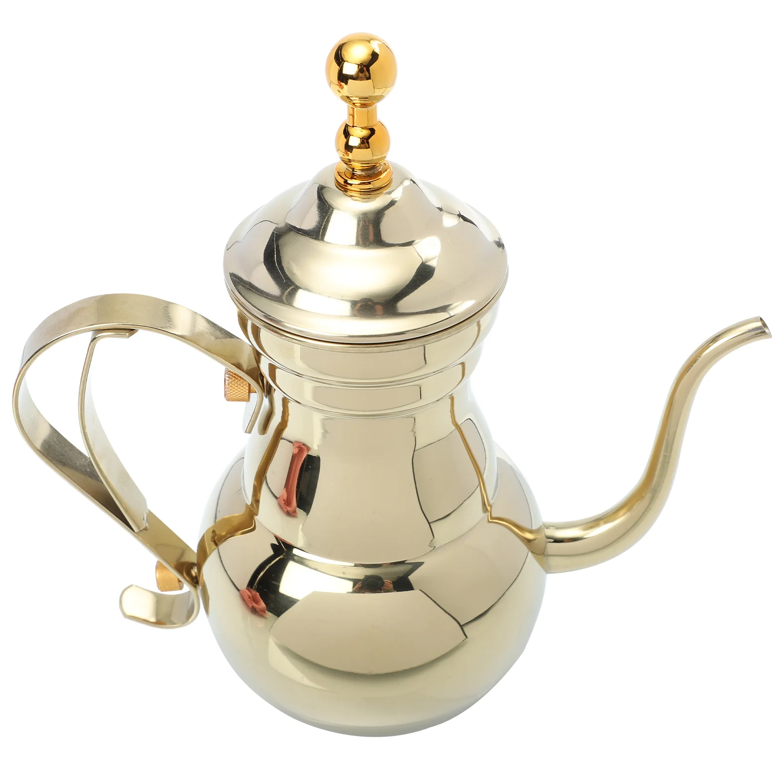 

Middle East Arabic Teapot Sliver Gold Stainless Steel Gooseneck Pour Coffee Tea Kettle Filter Strainer Pot Environmental