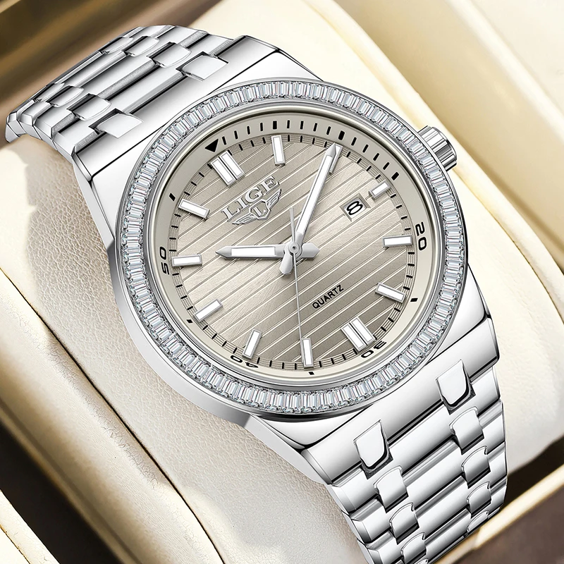 LIGE Fashion Ladies Watch Original Luxury Elegant Bracelet Watches Gift For Women Simple Waterproof Luminous Quartz Wristwatch