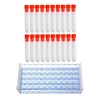 1X Plastic Test Tube Stand Bracket Rack For 12-13MM Test Tubes 50 Hole Positions & 20 Pcs Non-Completed Plastic Test Tubes Lab T 1