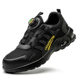 Men's Indestructible Steel Toe Safety Boots - Anti - Smash & Anti - Puncture Tactical Work Sneakers - 45 (High - quality black1)