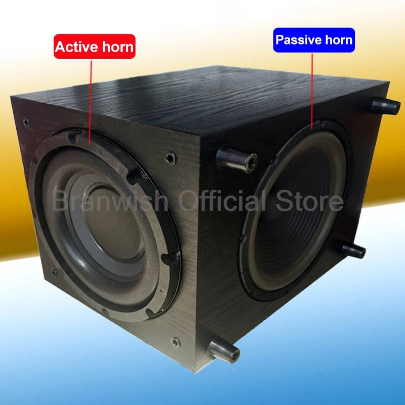 10 Inch 500W High Power Passive Subwoofer Amp 4Ohm Wooden Audio Speaker Black/ Applewood 2-Way Subwoofer for Home Theater Destop