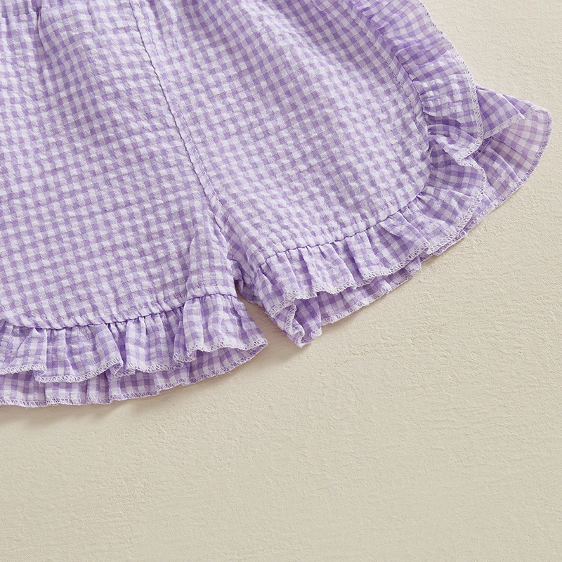 Kids Shorts 0-4Y Newborn Baby Shorts Kawaii Plaid Print Toddler Bloomers PP Pants Cotton Linen Fashion Comfortable Girls Shorts for Summer