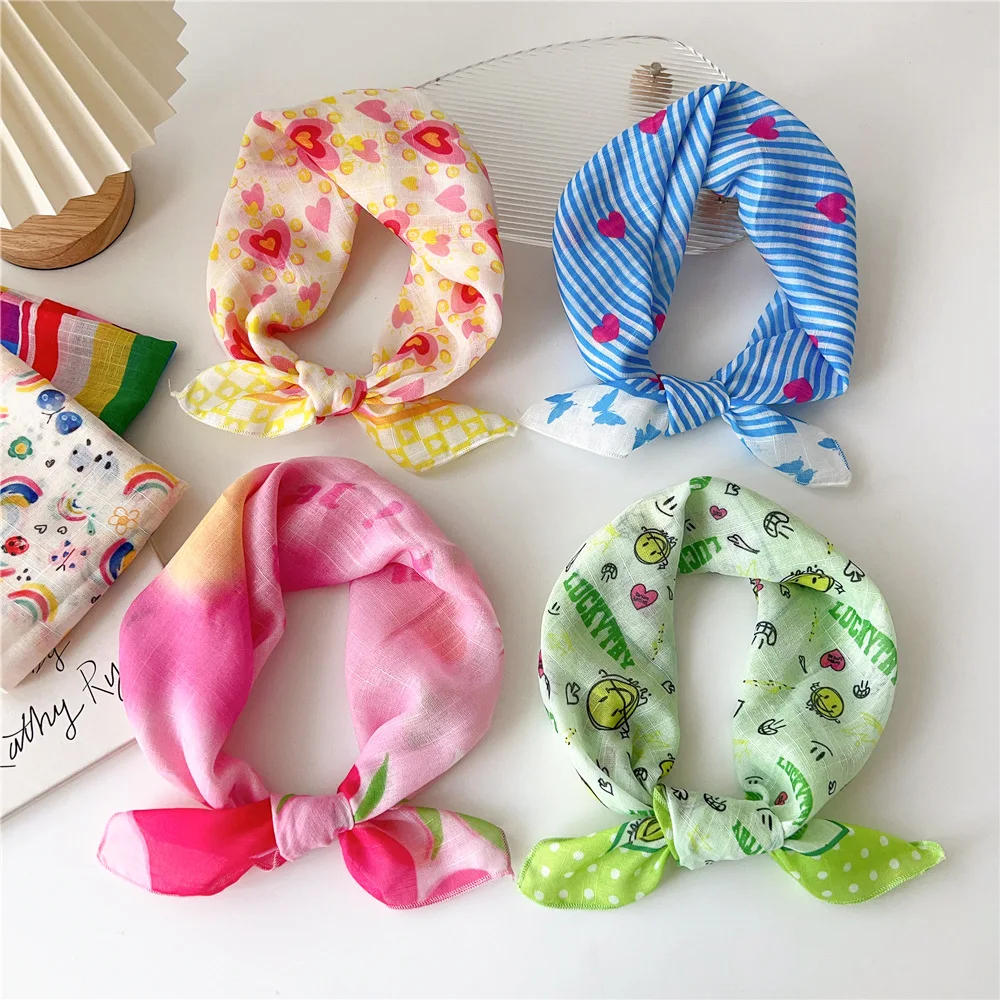 

Paisley Printed Hijab Scarf For Women Silk Satin Bandana Head Scarfs Female Square Headband Small Shawls Cute Neck Scarves