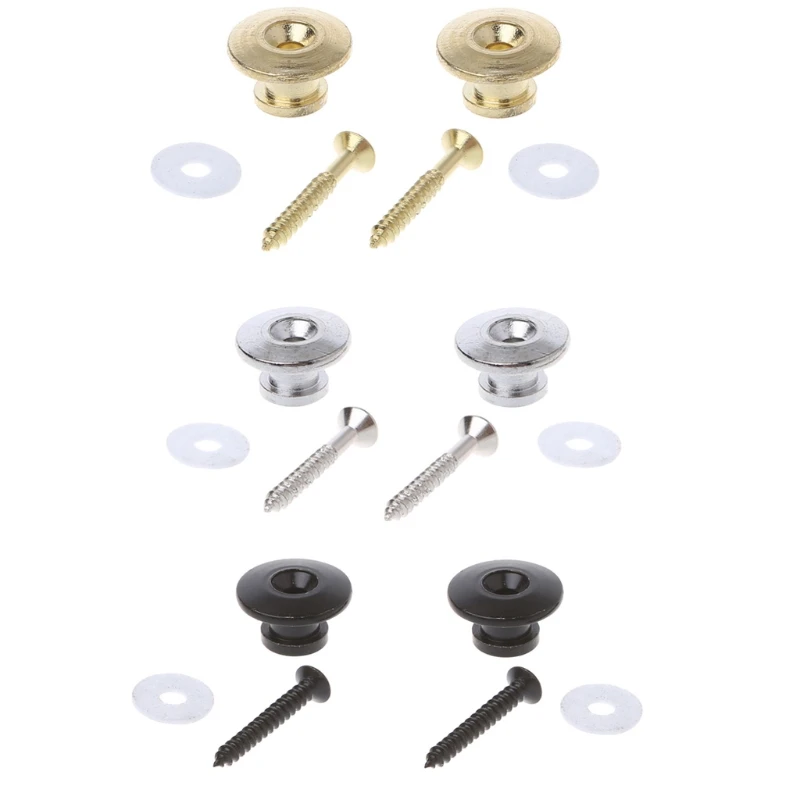 

1 Pair Mushroom for Head Electric Guitar Strap Buttons Locks with Mounting Screw Y1QE
