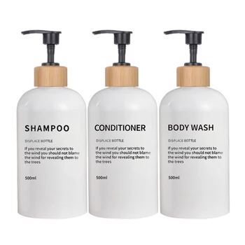 3 Pack Soap Dispenser Shampoo and Conditioner Dispenser Body Wash Shower Bottles Refillable Lotion Dispenser