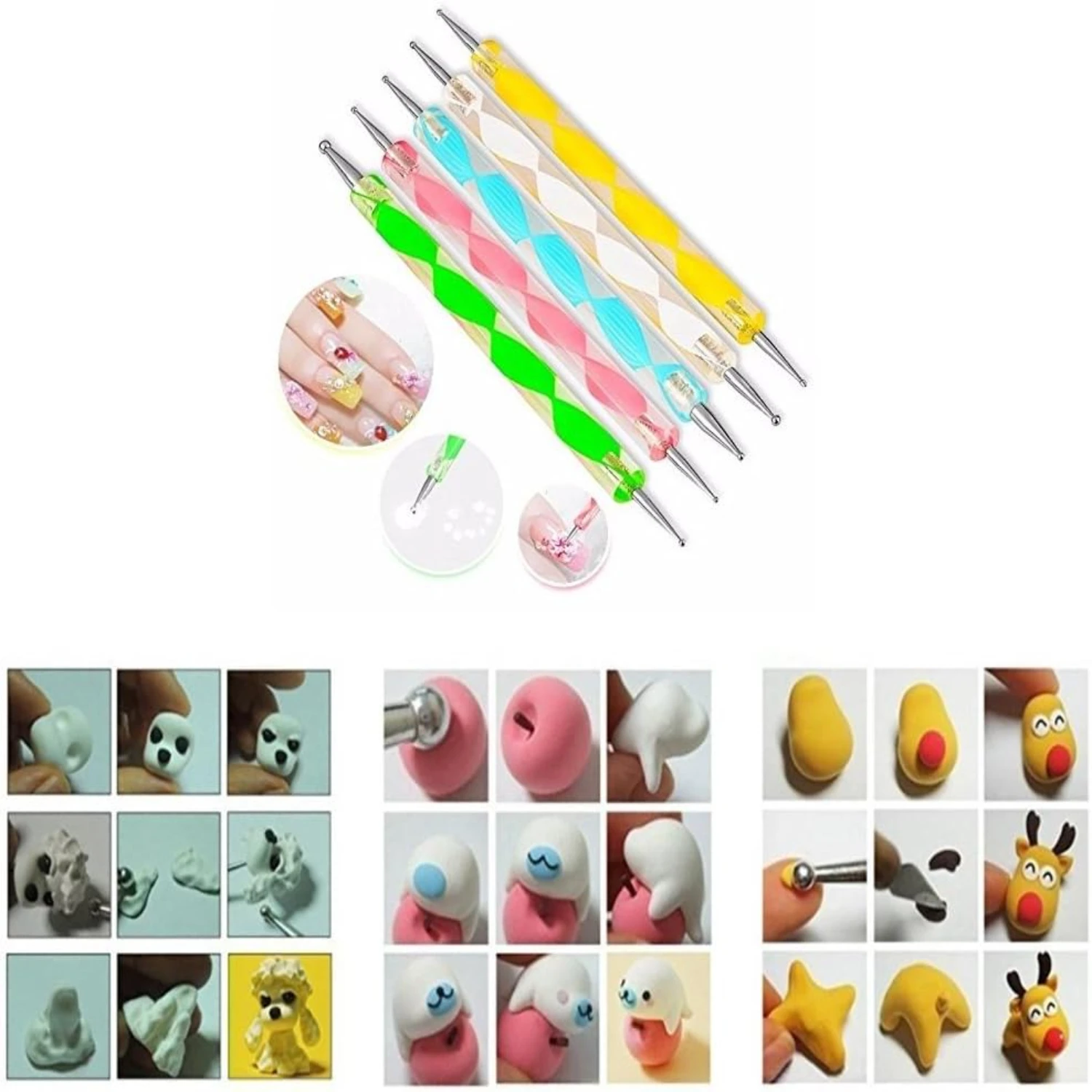 Experience Enhanced Crafting with Professional, Versatile 5-Piece COMIART Ball Stylus Set - Ideal for Nail Art, Sculpting, Embos 4