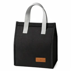 Eco - friendly Insulated Lunch Tote Bag - Durable, Reusable, and Stylish for Work, School, or Travel (Black)