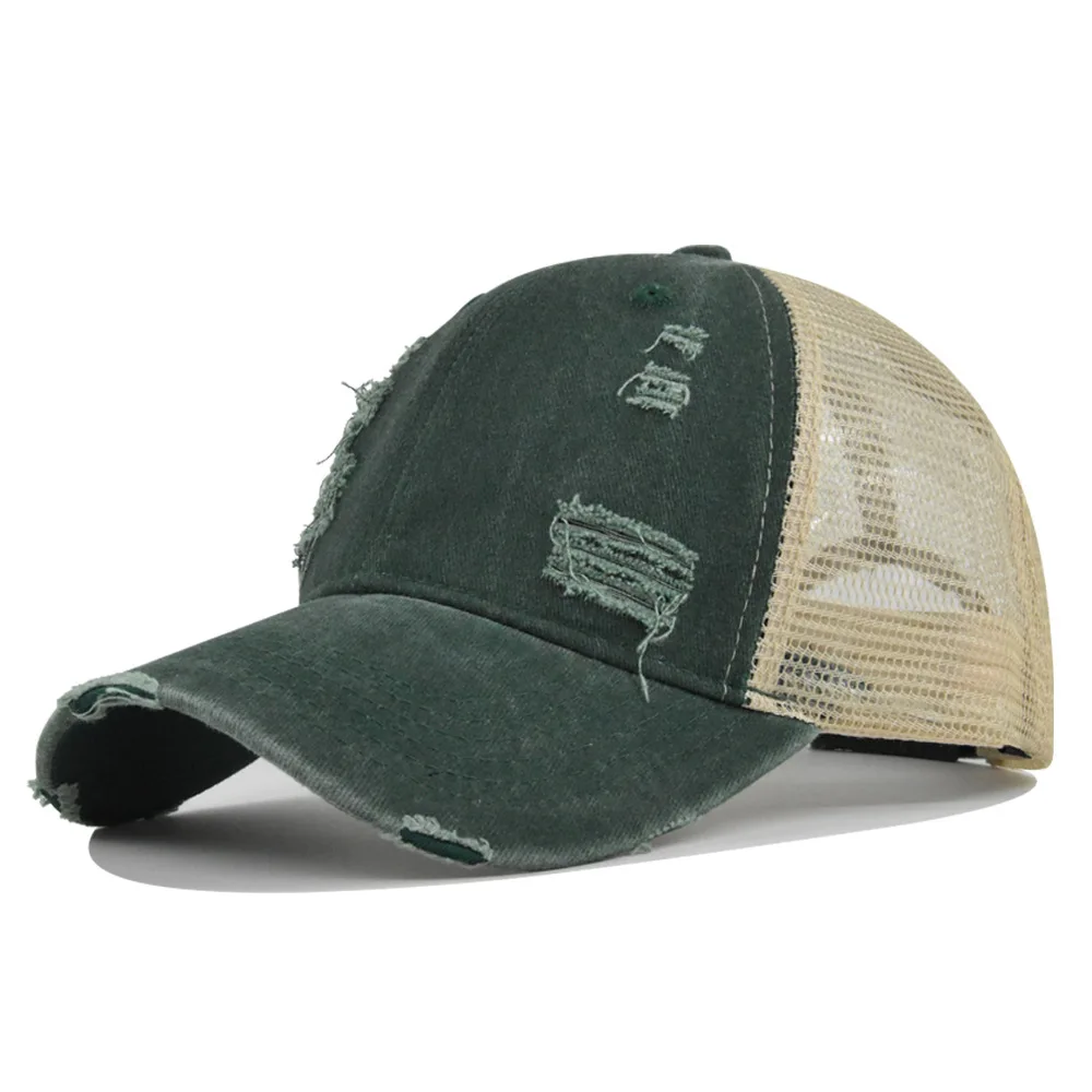 2026 Neuer Bestseller Unisex Trucker Hut Mehrfarbige Schlichte Baseballkappe Damen Herren Gewaschene Baumwolle Distressed Cap – Detail 7