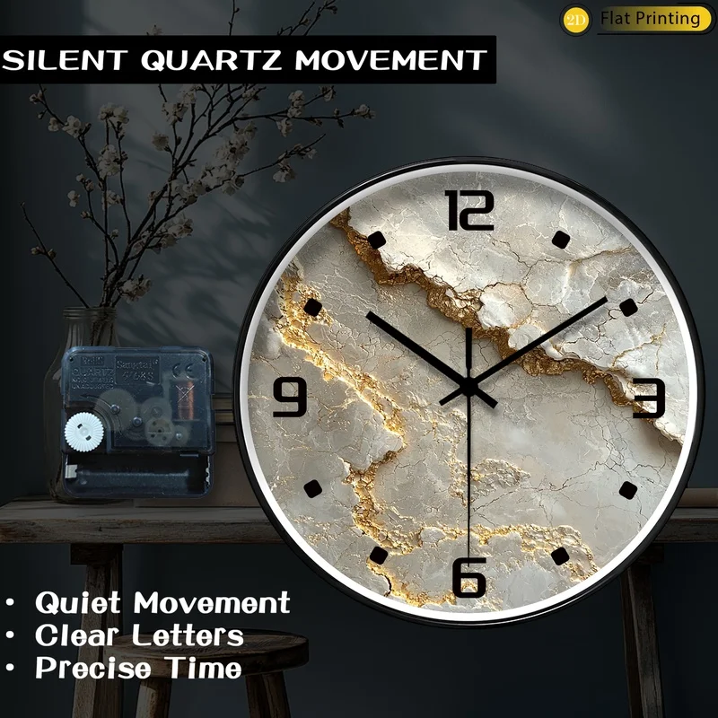 Marble Gold Wall Clock 5