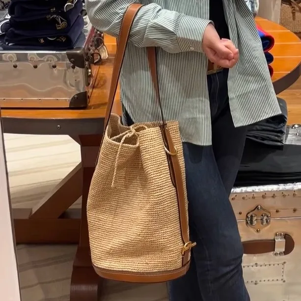 Handmade Braid Straw Bag Large Capacity Summer Beach Shoulder Bag Women Girls Fashion Handbag Rattan Woven Tote Bag for Ladies