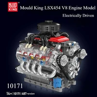 Mould King 10171 LSX454 V8 Engine Motorized Simulation Model Electrically Drive Building Blocks Technical Car Parts Toys Gift 2