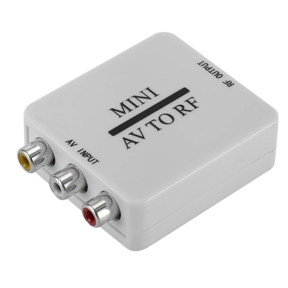 AV to RF 비디오 컨버터, 내구성 실용적인 다기능 미니 어댑터 박스, 지지대 RF 67.25/61.25MHz TV 스위처