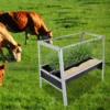19463-8ba2b7.jpg 100*65*85cm Livestock Feed Trough 2 in 1 Grain Hay Iron Steel Feeder for Goats Sheep Large Capacity Feed Trough
