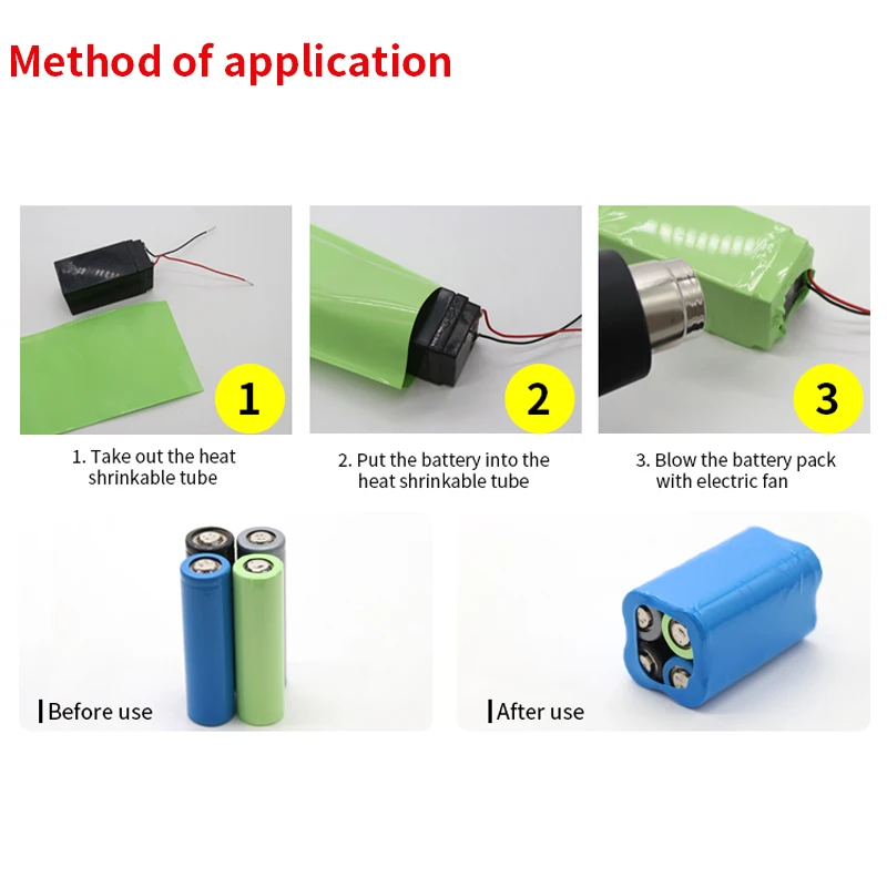 Heat Shrink Tube 18650 Lip Battery PVC 25mm-120mm Dia 16-76mm Insulated Film Wrap lithium Case Cable Sleeve