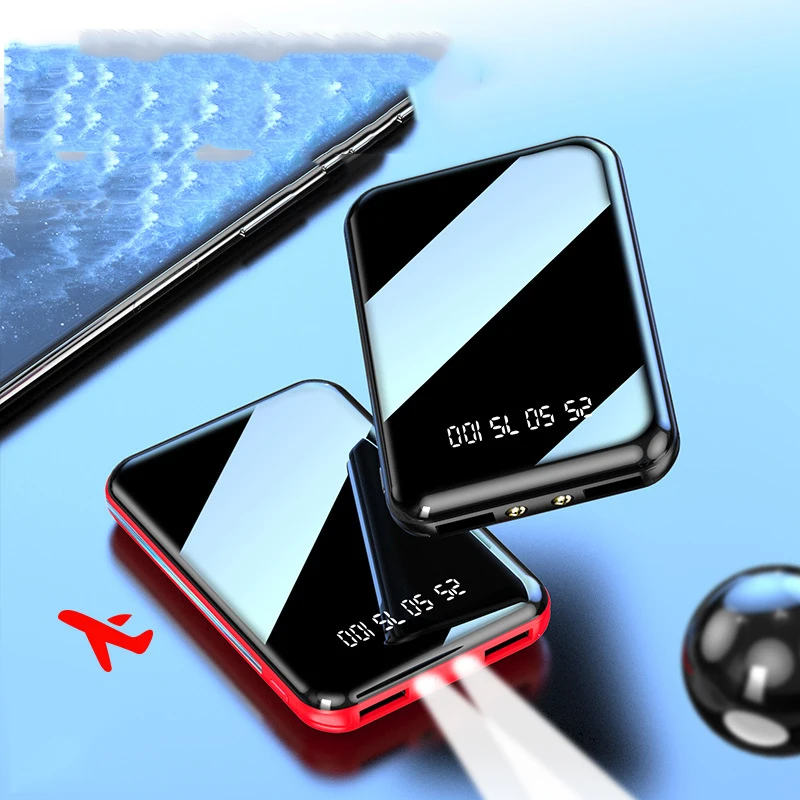 20000mAh Mini Power Bank Portable Charger Mirror Screen LED Digital Powerbank for iPhone Samsung Huawei Xiaomi External Battery 2