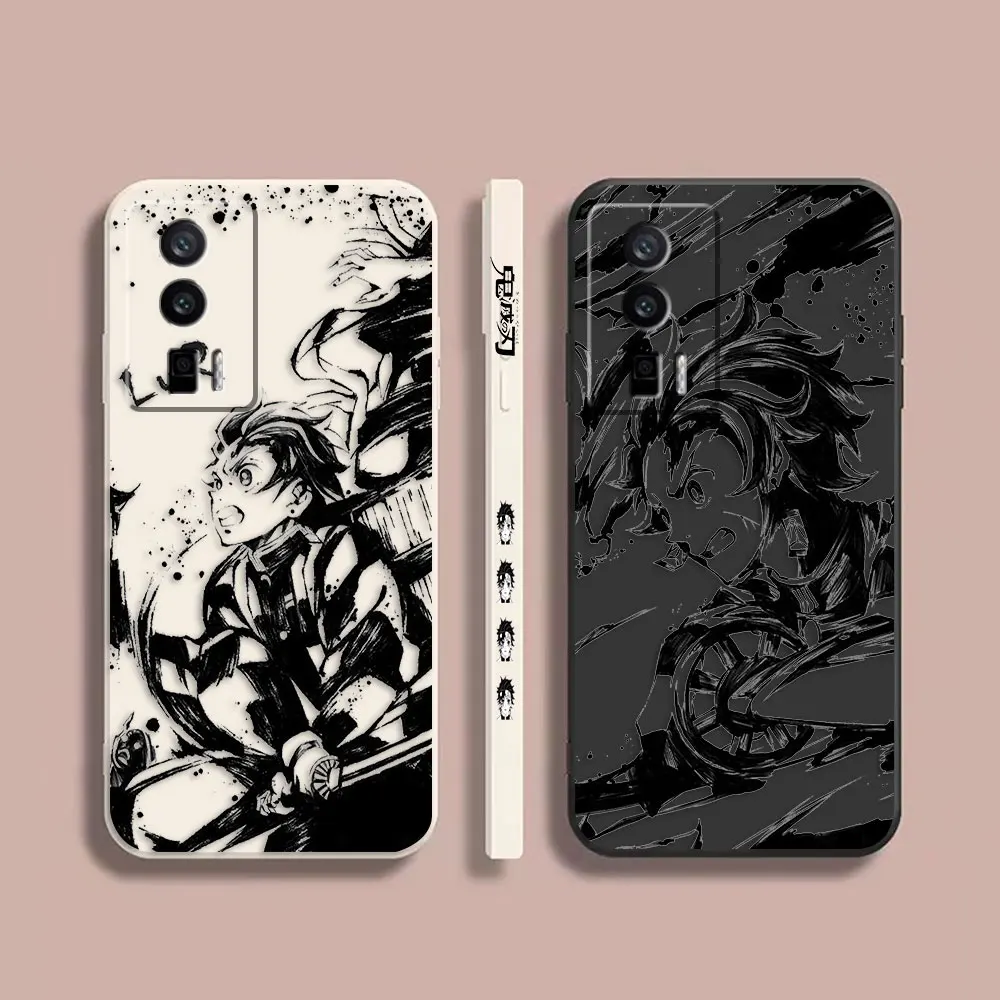 

Case For Redmi K60E K60 K50 K40S K40 K30 K20 12C 10C 9A 9 8A 8 10X 10A Pro 4G 5G Gaming Case Fundas Demon Slayer Black And White