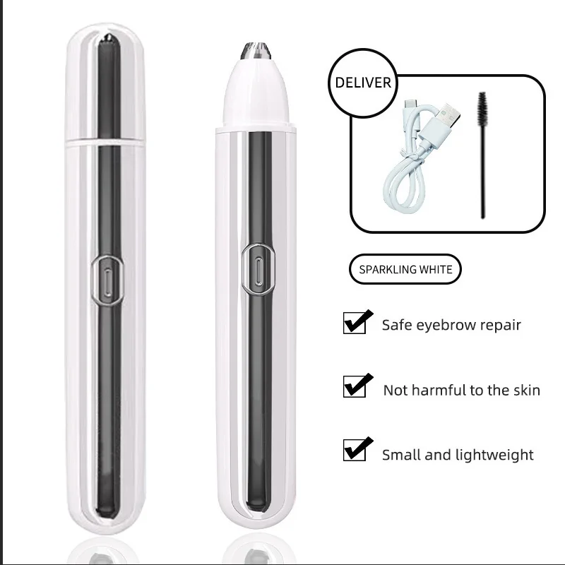 USB Rechargeable Electric Eyebrow Trimmer Pen for Women, Painless Precision Eyebrow Hair Remover, Safe Shaver Razor Tool