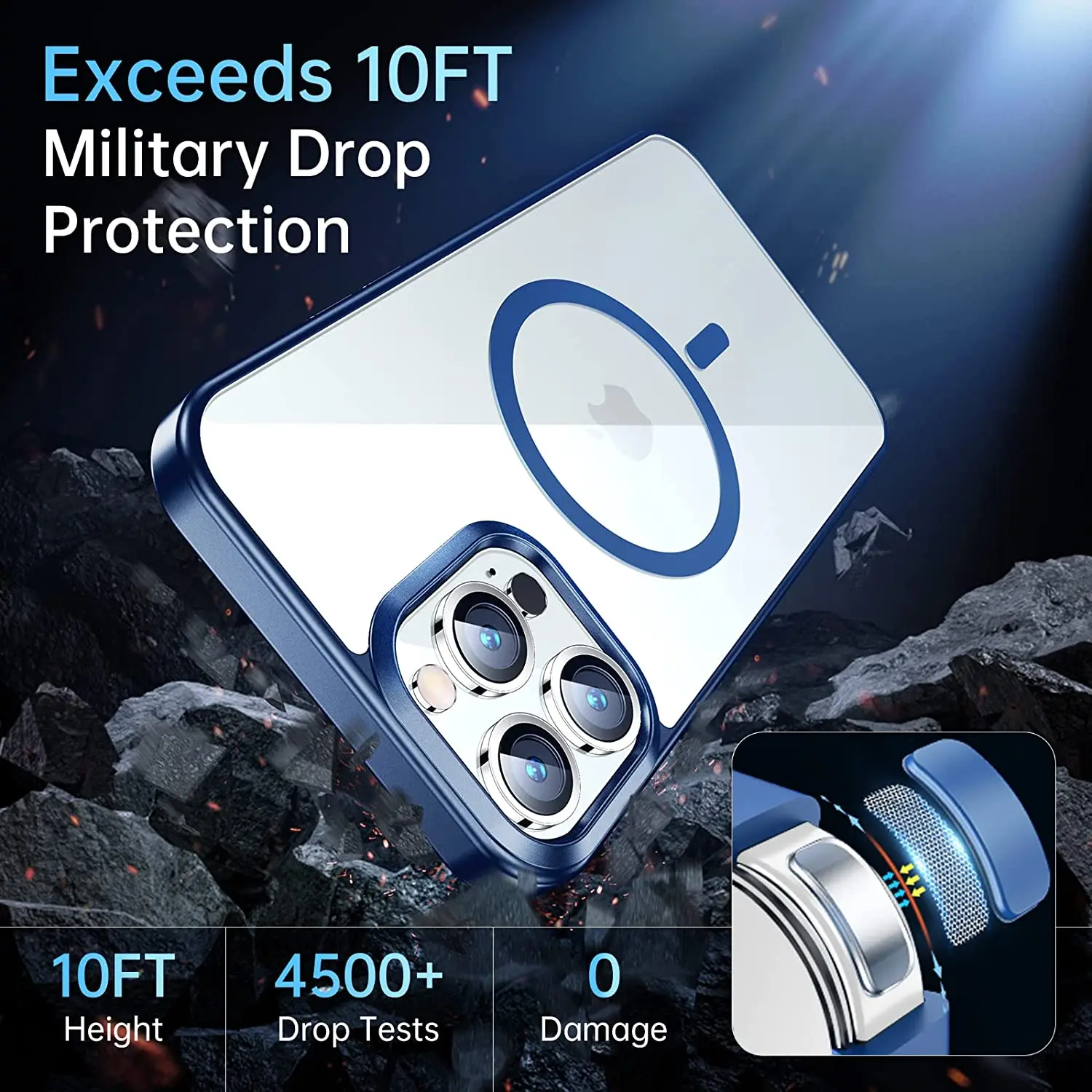 Custodia PopSockets Per IPhone 15 Pro Con Impugnatura MagSafe - Blu Navy, Ricarica Wireless - Foto 7