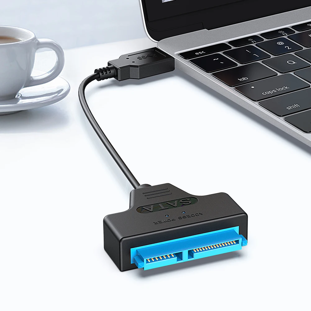 USB 3.0 SATA7 + 15 핀 하드 디스크 케이블 변환기, 2.5 인치 SSD 하드 디스크