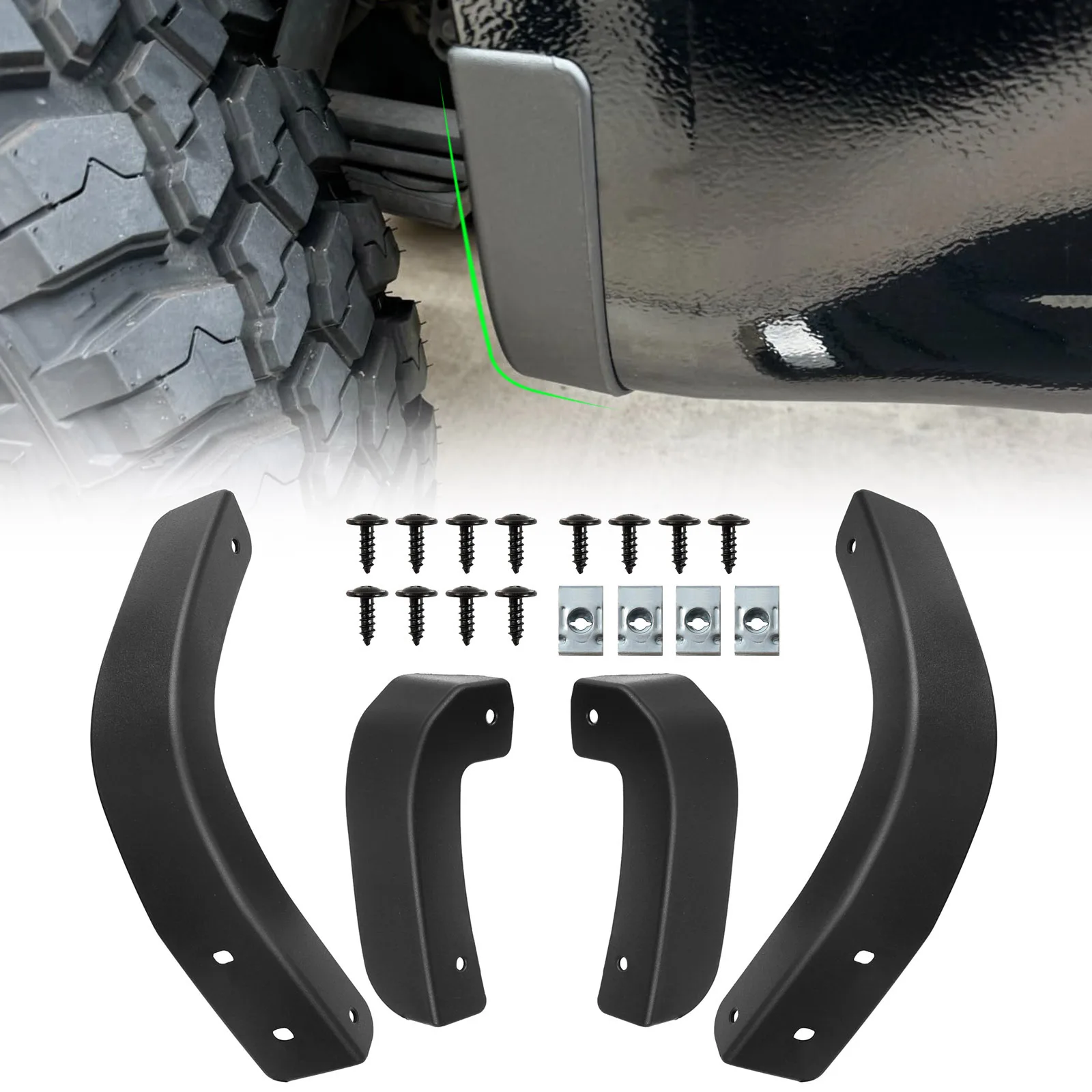2020-2025 Chevy Silverado 2500/3500 HD Mud Flap Delete Kit 6 Piece Kit Front And Rear