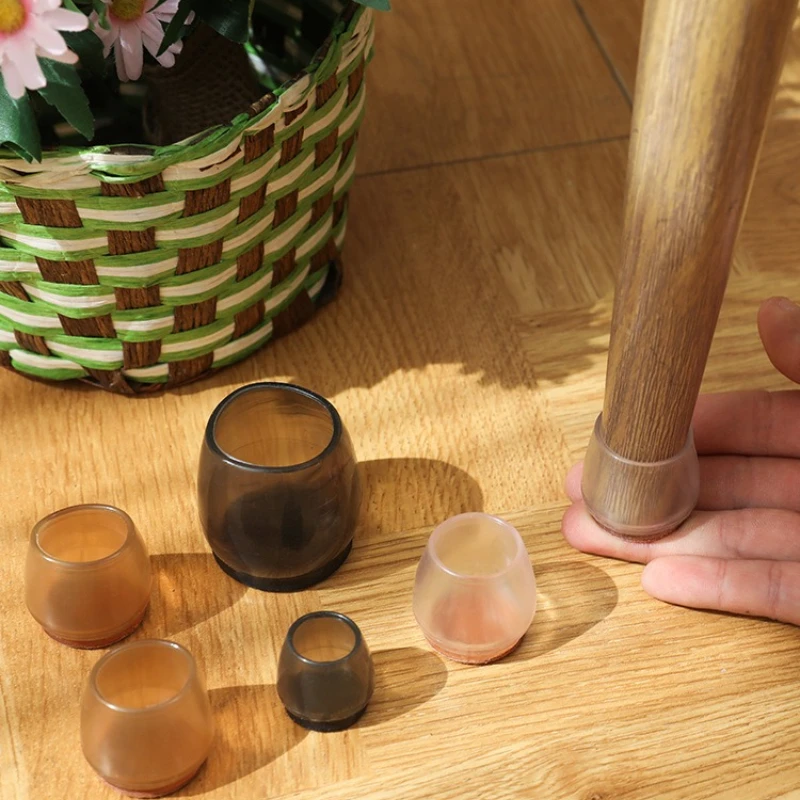 Felt Furniture Floor Protectors 4pcs Universal Chair Leg Covers for Desk Table Chair Legs Noise Reducing Floor Pads