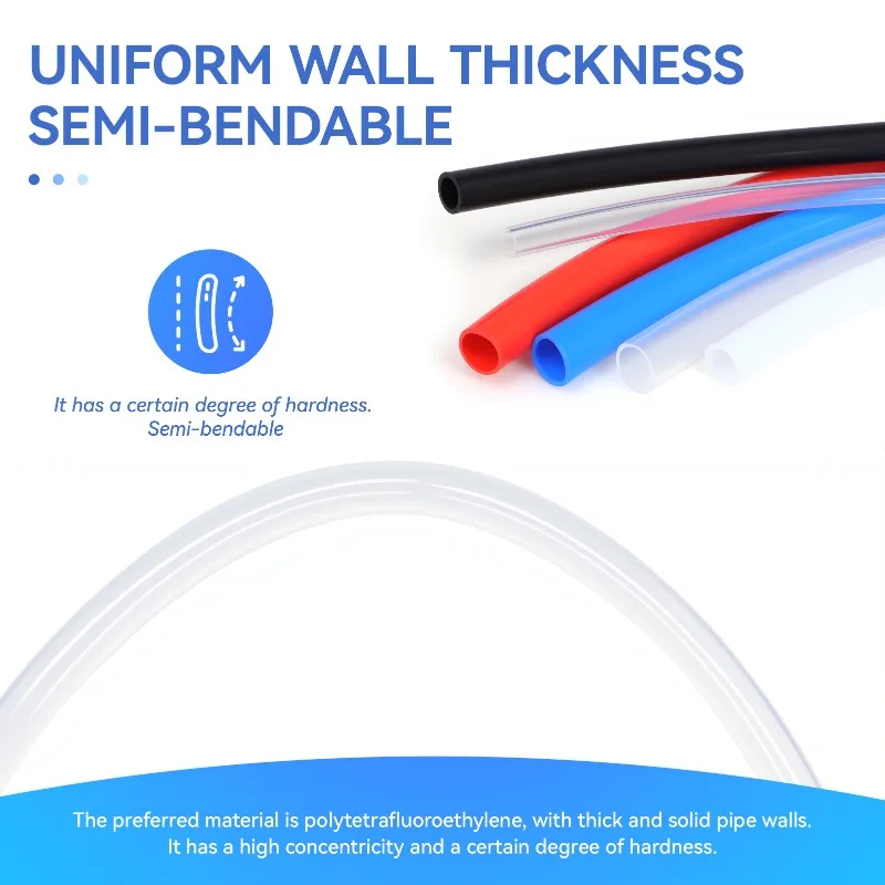 Clear PTFE Tube, FEP Insulated Hose for 3D Printing - Various Sizes