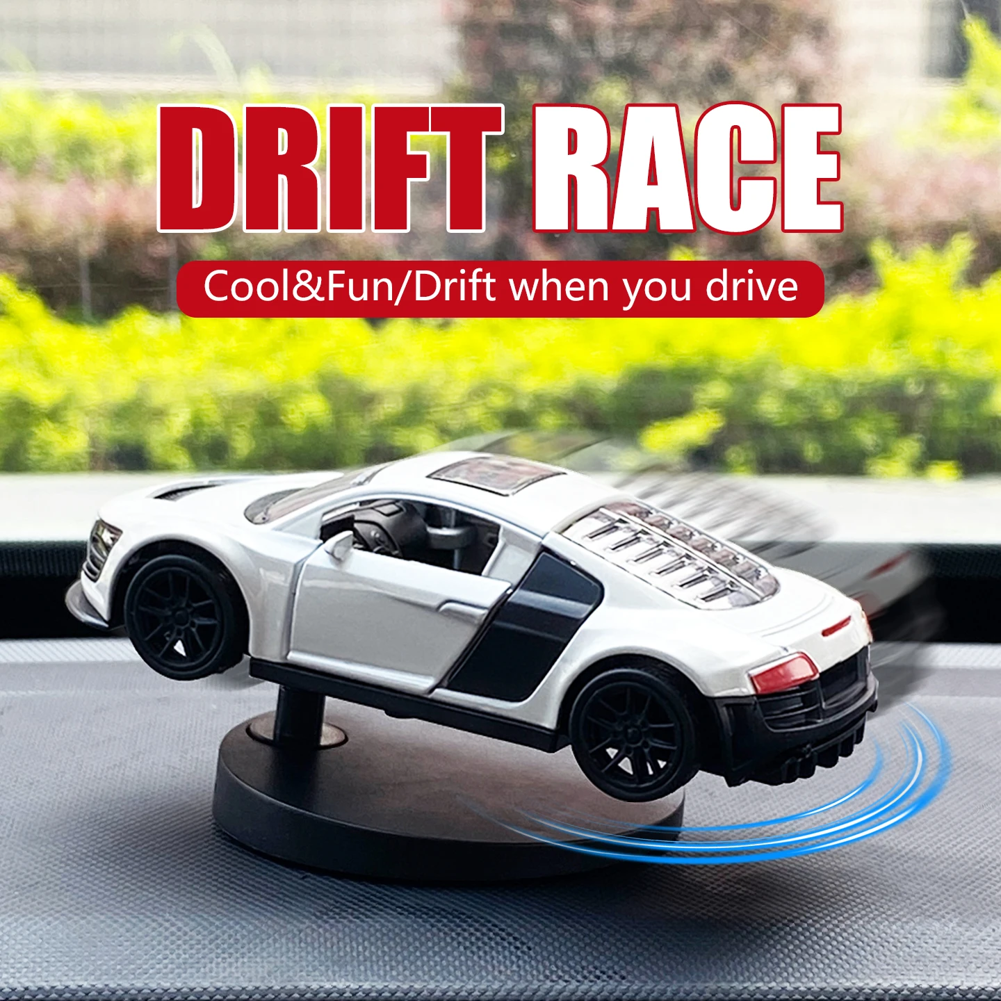 Larger Drifting Race Car Ornaments - Cool and Fun Dashboard Decorations