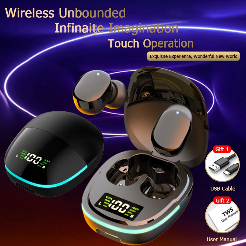 Cuffie Bluetooth Wireless Originali G9S Sport Display A Led Auricolari Riduzione Del Rumore Fone Auricolari Bluetooth Cuffie Wireless