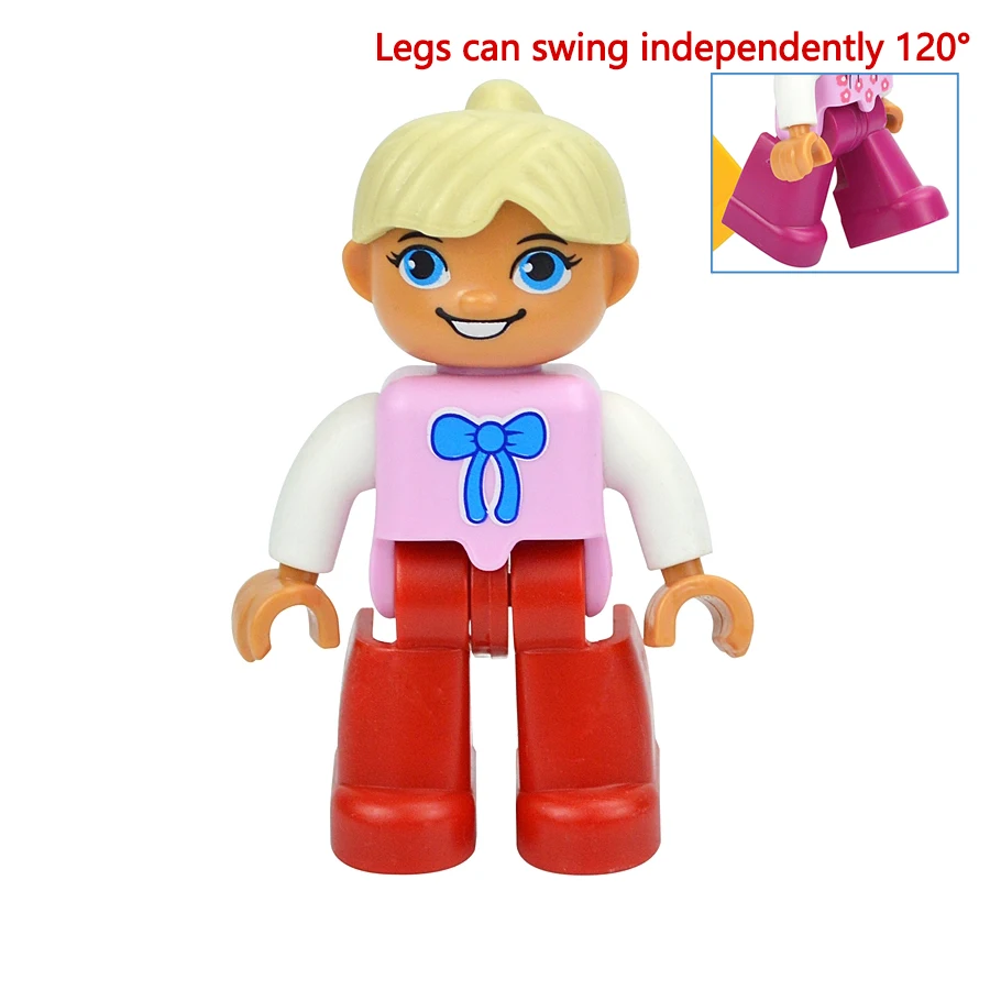 Jumbo Building Block Character Set - Farmer, Pirate, Worker, Doctor & Policeman Figures