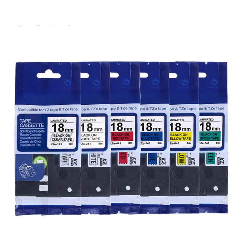 Description Picture 4 of item1pcs Compatible for brother label tape Tze-212 Tze213 tze 411 P-touch label Printer Ribbon label maker 6mm*8m White on Red