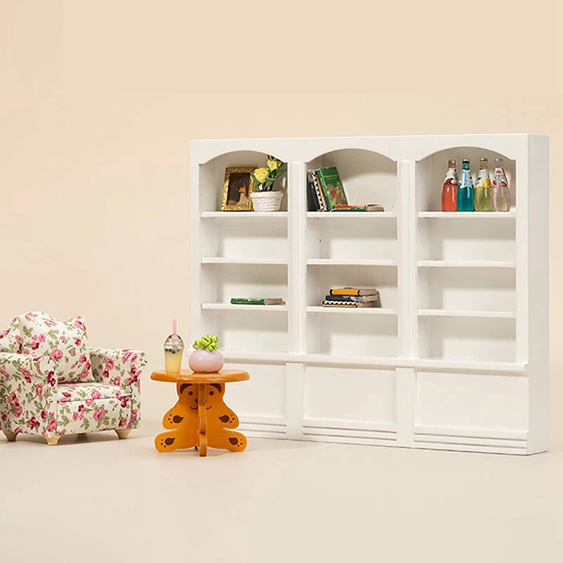 

1/12 Scale Miniature Mini House Display Cabinet Dolls House Mini Furniture Glass Bookcase
