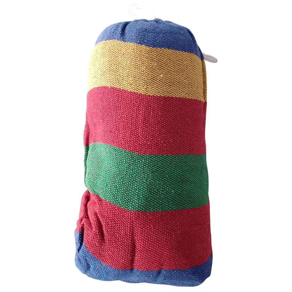 1-2 Person Cotton Rainbow Hanging Bed 264lbs Capacity Fabric Hammock with Tree Straps Portable for Outdoor Indoor with Carry Bag 4