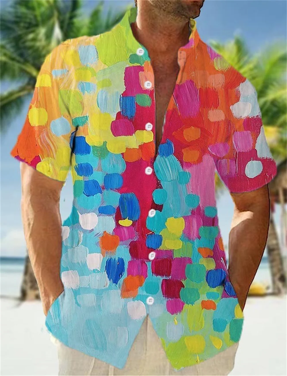 thumbnail image 1 of Camisas hawaianas de verano 2024 para hombre, camisas casuales frescas con estampado 3D de atardecer para playa, camisas de manga corta con solapa, blusas de calle, ropa para hombre y mujer, 1 of 5