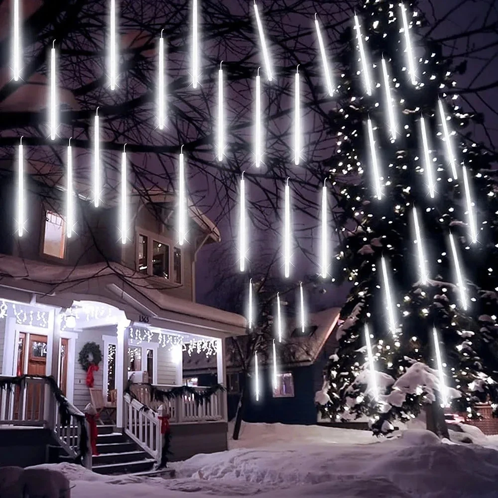 LED Meteor Shower Rain Lights Falling Rain Fairy String Lights for Outdoor Indoor Home Wedding Party Holiday Christmas Lights 3
