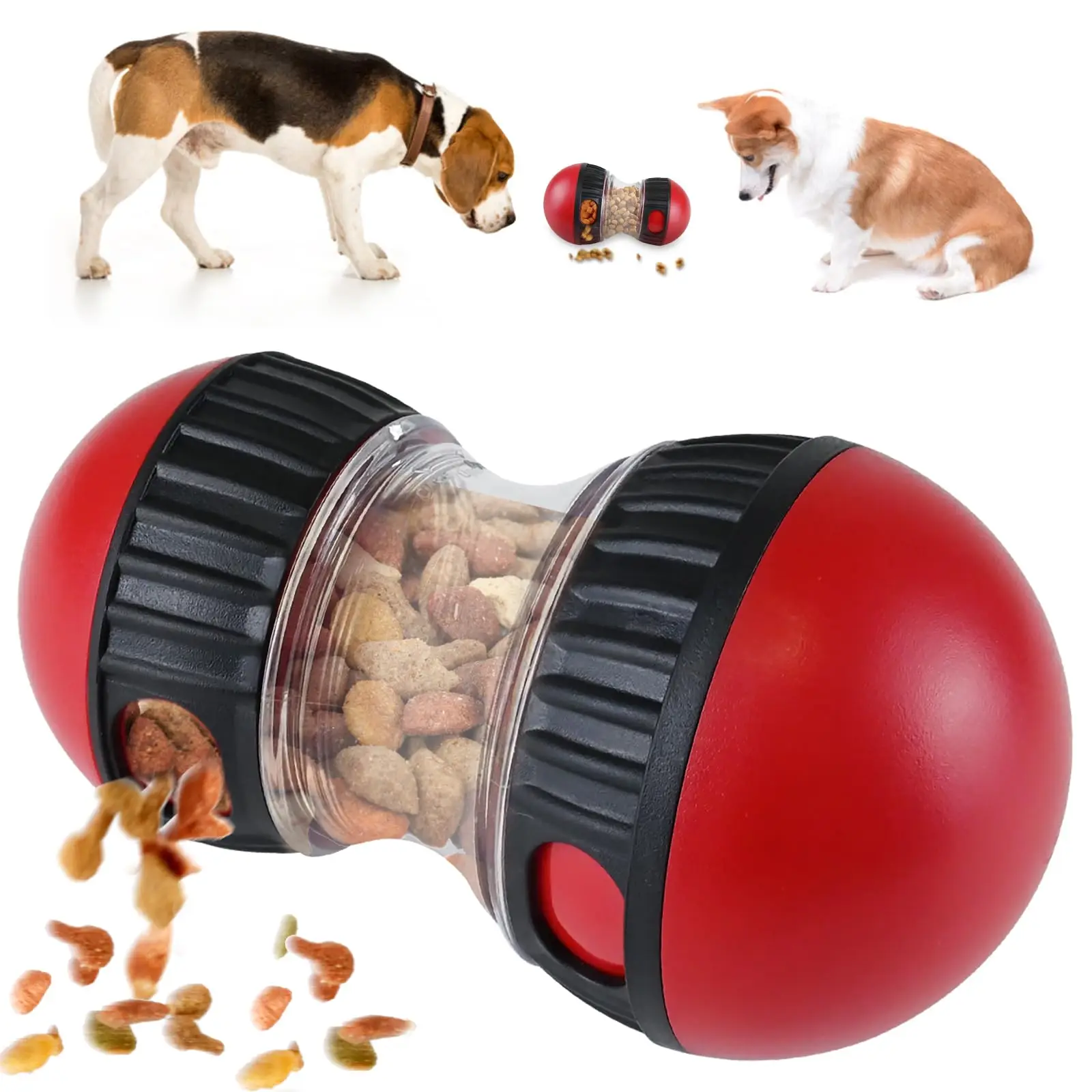 Dog Chew Toys Grinding Teeth Sound Ball Toys Leaking Food Balls Anti Bite Interactive Training Cleaning Teeth Pet Products