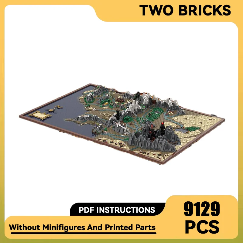

Moc Building Blocks Technology Bricks Magical Rings Movie Scene UCS Middle Earth Map Model DIY Assembly Street View Toys Gifts