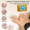 2pcs Turmeric Lemon Soap, Glowing Skin Best Soap Ever Kojic Acid Soap Skin Toning Face and Body Soap Bar Acne, Clogged Pores 3