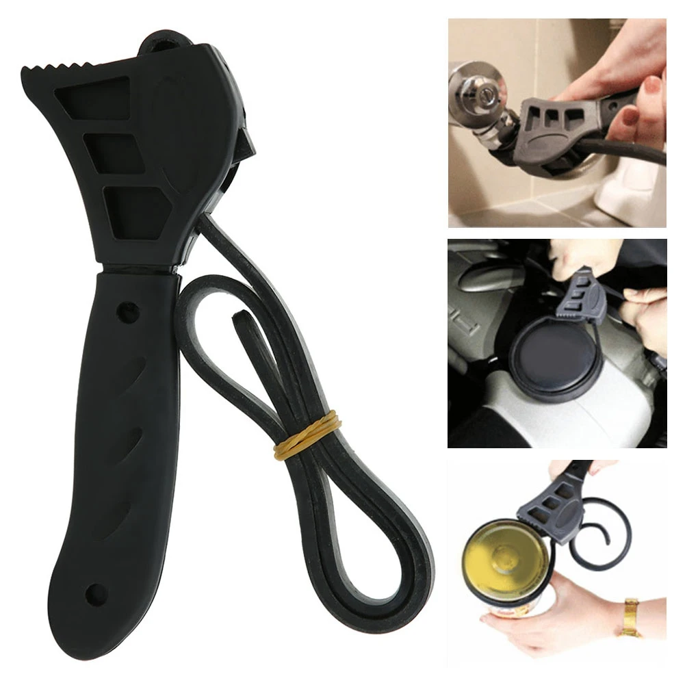 

Strap Wrench Rubber Belt Spanner Bottle Opener Adjustable Oil Filter Repair Tool