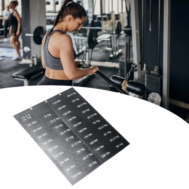 4.5kg to 90kg Weight Block Sticker Weight Stack Labels Weight Sticker Labels for Dumbbells Barbells and Weight Plates F19E 3